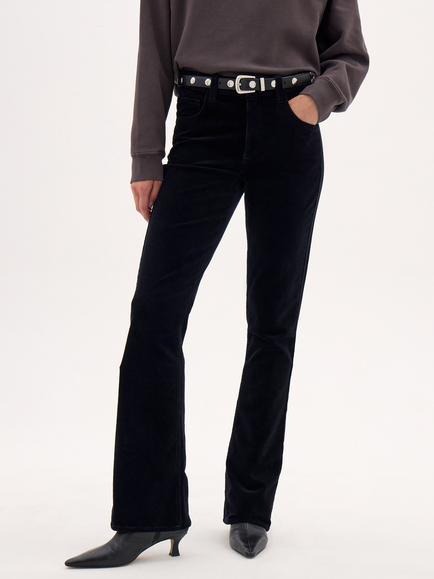 HUSH Winona Bootcut Corduroy Trousers, Navy Blue