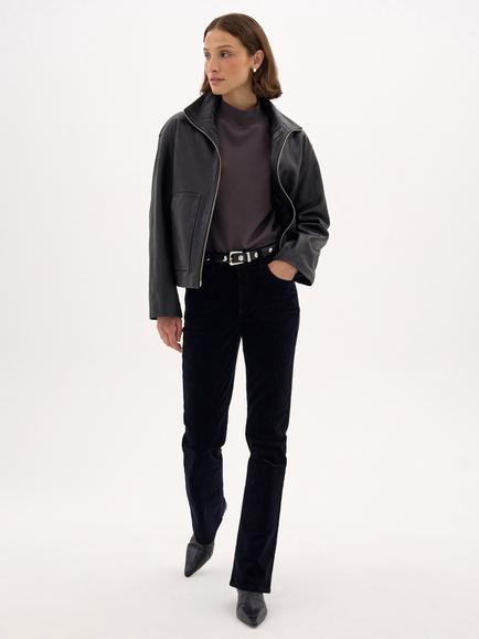 HUSH Winona Bootcut Corduroy Trousers - view 2, Navy Blue