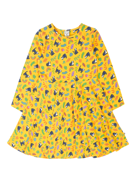 Frugi Kids' Sofia Skater Dress, Multi, Multi