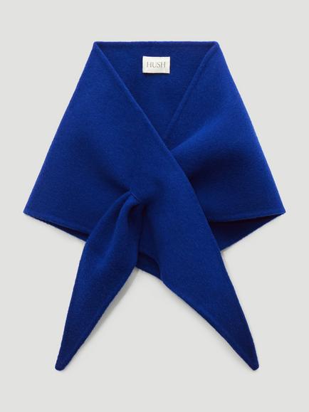 HUSH Holden Wool Double Face Triangle Scarf, Bright Blue