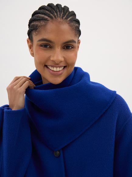 HUSH Holden Wool Double Face Triangle Scarf - view 2, Bright Blue