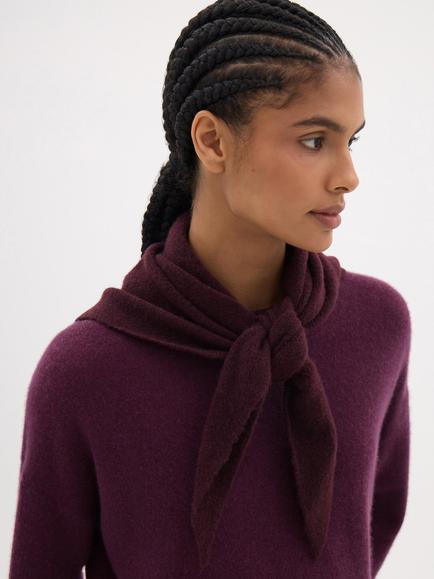 HUSH Triangle Scarf, Dark Wine Red - view 2, Dark Wine Red