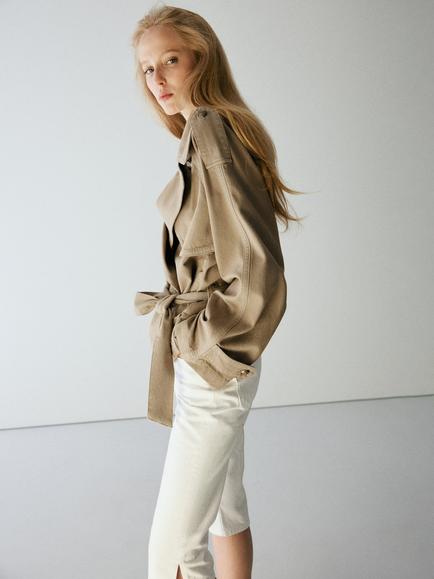 Mango Heritage Tailored Trench Coat, Sand - view 2, Sand
