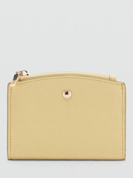 Mango Signature Zip-Top Compact Wallet, Vanilla