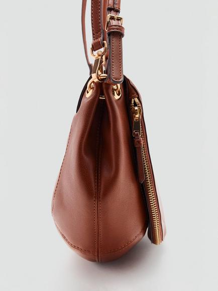Mango Saddle Flap Shoulder Bag, Brown - view 2, Brown