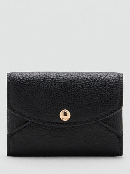 Mango Compact Envelope Coin Purse, Black, Black