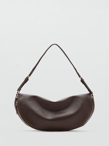 Mango Faux Leather Shoulder Bag, Chocolate, Chocolate