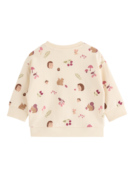 Lindex Baby Woodland Print Sweatshirt, White - view 2, White