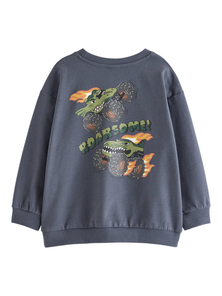 Lindex Kids' Monster Truck Sweatshirt, Dark Grey - view 2, Dark Grey