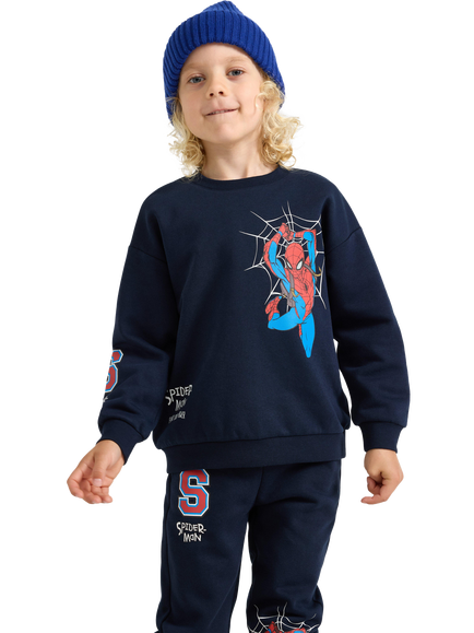 Lindex Kids' Spider-Man Sweatshirt, Navy, Navy