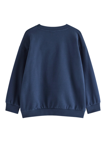 Lindex Kids' Fox Motif Sweatshirt, Dark Blue - view 2, Dark Blue