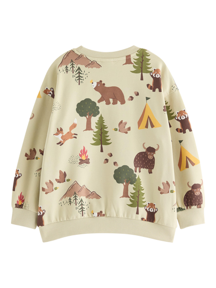 Lindex Kids' Forest Print Sweatshirt, Light Dusty Green - view 2, Light Dusty Green