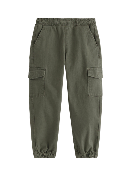 Lindex Kids' Cargo Trousers, Dark Khaki Green, Dark Khaki Green