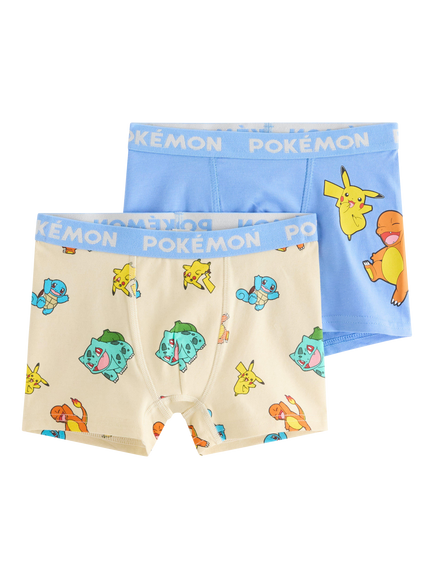 Lindex Kids' Pokémon Boxer Shorts, Pack of 2, Light Blue, Light Blue
