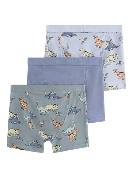Lindex Kids' Dinosaur Boxer Shorts, Pack of 3, Light Blue - view 2, Light Blue