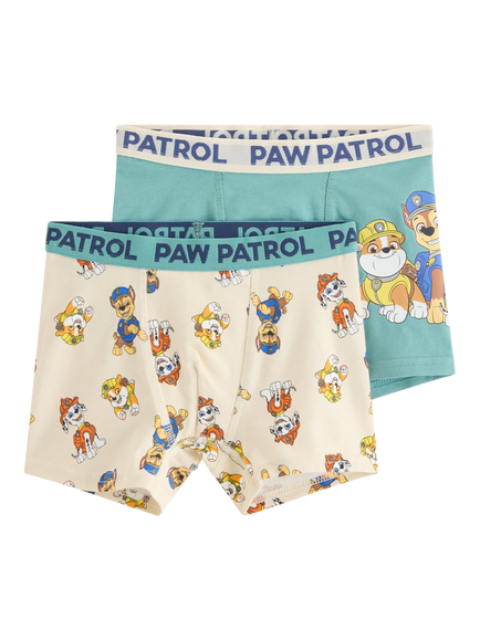 Lindex Kids' Paw Patrol Boxer Shorts, Pack of 2, Light Turquoise, Light Turquoise