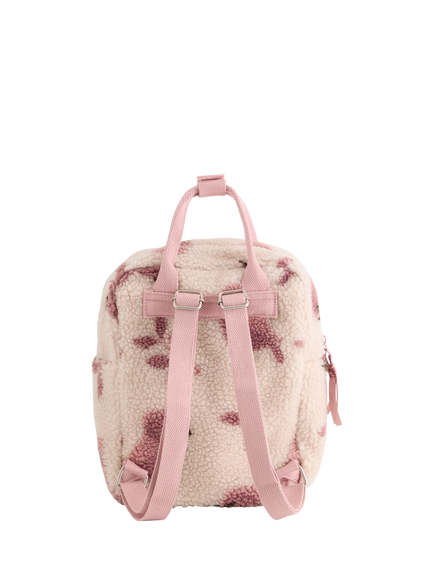 Lindex Kids' Bird Print Textured Backpack,  Light Dusty Pink - view 2, Light Dusty Pink