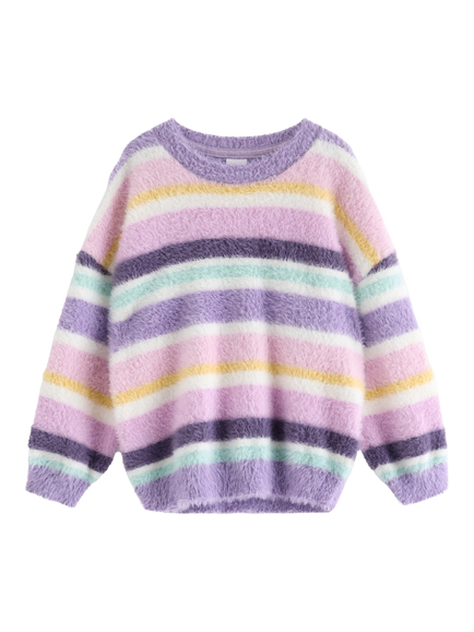 Lindex Kids' Stripe Jumper, Lilac, Lilac