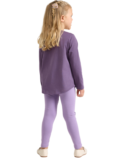 Lindex Kids' Knee Motif Leggings, Lilac - view 2, Lilac
