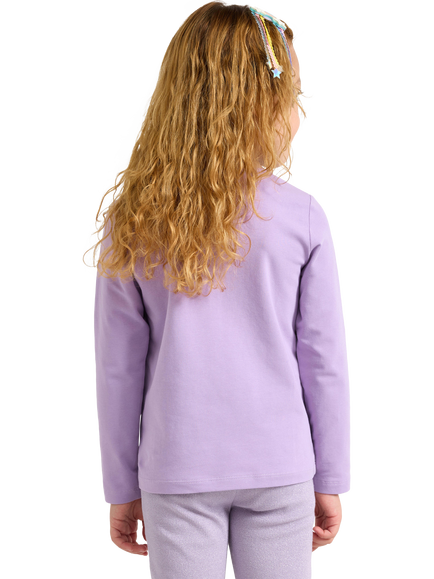 Lindex Kids' Sequin Star Long Sleeve T-Shirt, Lilac - view 2, Lilac