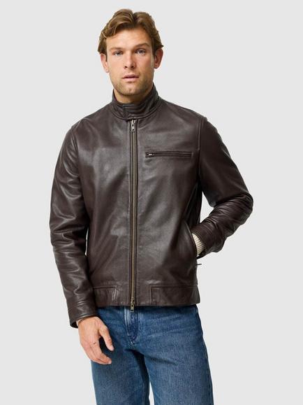 Rodd & Gunn Canvastown Leather Jacket, Espresso, Espresso