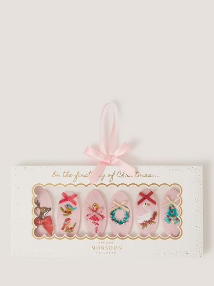Monsoon Kids' Christmas Hair Clips, Set of 6, Multi, Multi