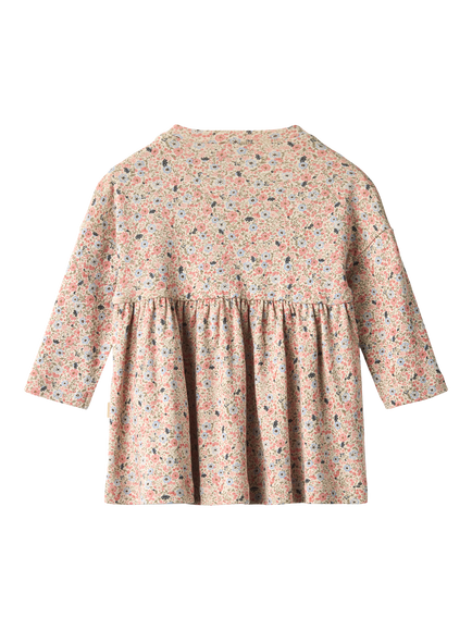 WHEAT Baby Emmy GOTS Organic Cotton Floral Print Jersey Dress, Grey - view 2, Grey