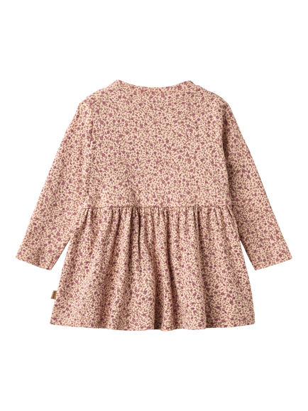 WHEAT Baby Sessa GOTS Organic Cotton Long Sleeve Floral Jersey Dress, Dime Rose Small - view 2, Dime Rose Small