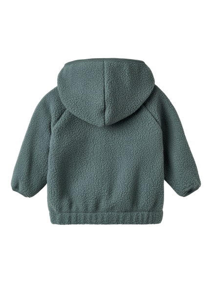WHEAT Baby Martinus Fleece Jacket, Dark Petroleum - view 2, Dark Petroleum