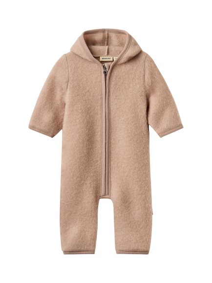 WHEAT Baby Ata Merino Wool Fleece Bodysuit, Pale Lilac, Pale Lilac