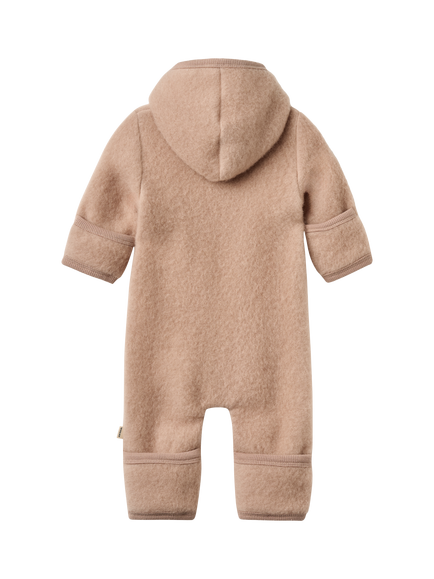 WHEAT Baby Ata Merino Wool Fleece Bodysuit, Pale Lilac - view 2, Pale Lilac