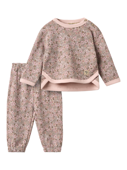 WHEAT Baby Emery GOTS Organic Cotton Rich Sweatshirt & Joggers Set, Rose/Brown, Rose/Brown
