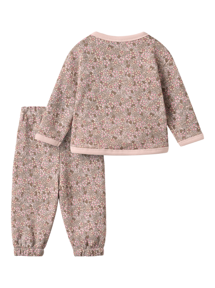 WHEAT Baby Emery GOTS Organic Cotton Rich Sweatshirt & Joggers Set, Rose/Brown - view 2, Rose/Brown