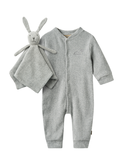 WHEAT Baby Robin Sleepsuit and Comforter Set, Melange Grey, Melange Grey
