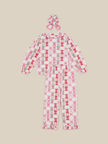 Monsoon Kids' Christmas Cracker Pyjamas, Cream - view 2, Cream
