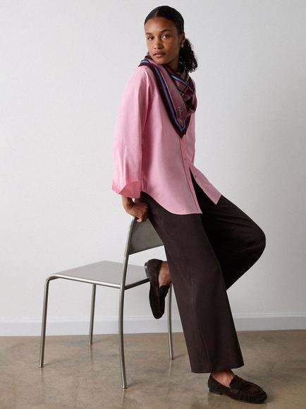 Whistles Ponte Wide Leg Trousers, Brown - view 2, Brown