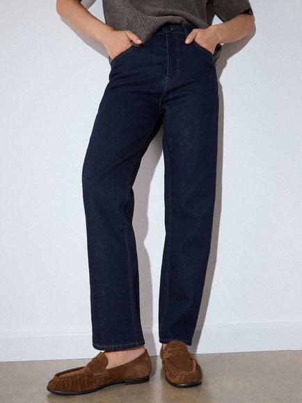 Whistles Stretch Stovepipe Leg Jeans, Dark Denim, Dark Denim