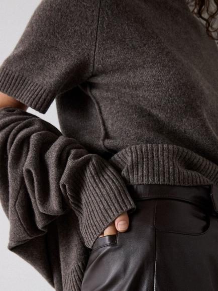 Whistles Wool V-Neck Cardigan, Neutral - view 2, Neutral