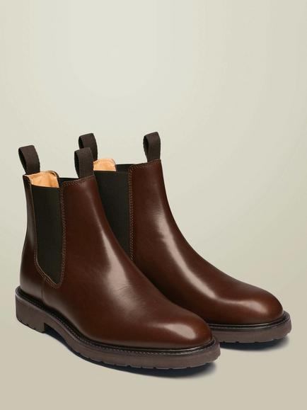 Charles Tyrwhitt Leather Chelsea Boots, Brown - view 2, Brown