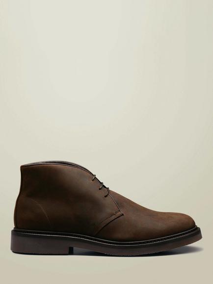 Charles Tyrwhitt Waxed Leather Chukka Boots, Chocolate Brown, Chocolate Brown