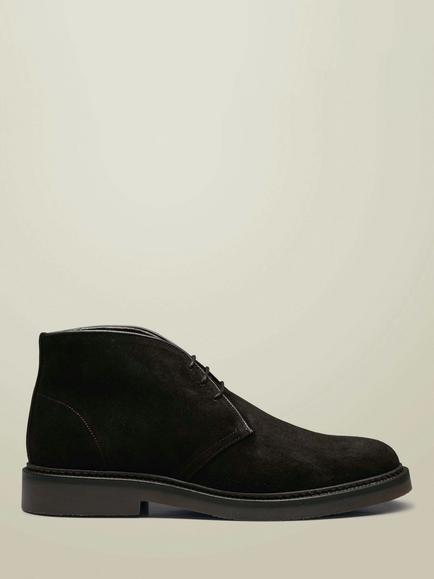 Charles Tyrwhitt Waxed Leather Chukka Boots, Dark Chocolate, Dark Chocolate