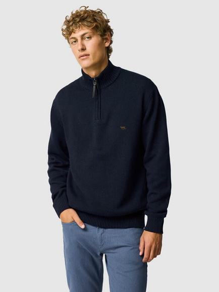 Rodd & Gunn Merrick Bay Quarter-Zip Jumper, Sapphire