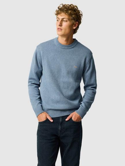 Rodd & Gunn Gunn Cotton Knit Crew Neck Jumper, Chambray