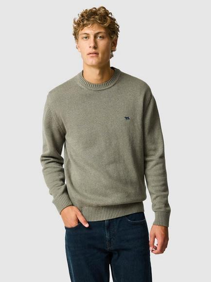 Rodd & Gunn Gunn Cotton Knit Crew Neck Jumper, Willow