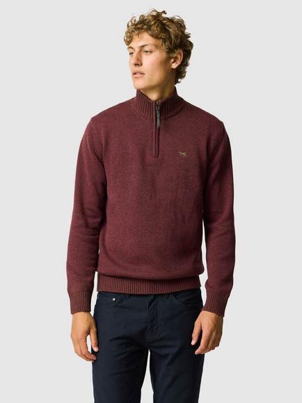 Rodd & Gunn Merrick Bay Quarter-Zip Jumper, Flame