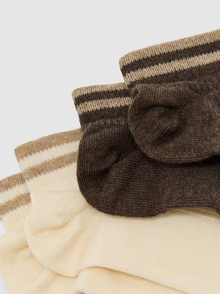 Reiss Cara Trainer Socks, Pack of 2, Brown/White - view 2, Brown/White
