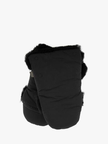Just Sheepskin Women's Nadia Sheepskin Lined Pram Mittens, Black, Black