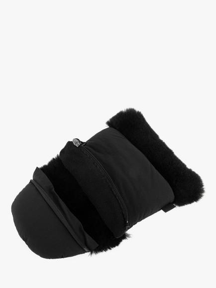 Just Sheepskin Women's Nadia Sheepskin Lined Pram Mittens, Black - view 2, Black