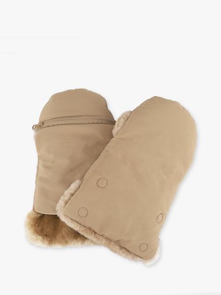 Just Sheepskin Women's Nadia Sheepskin Lined Pram Mittens, Coffee, Coffee