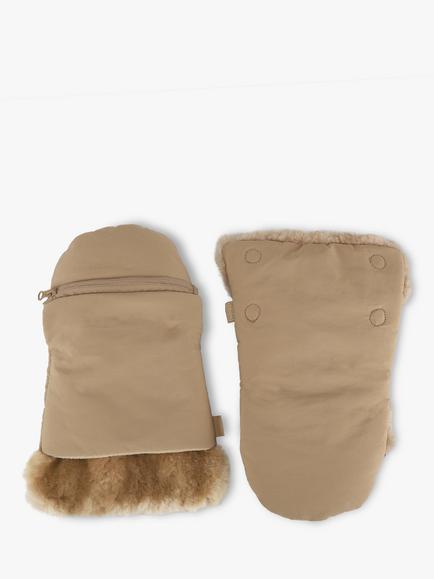 Just Sheepskin Women's Nadia Sheepskin Lined Pram Mittens, Coffee - view 2, Coffee